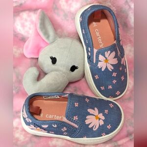 Carter's Denim Slip-On Sneakers with Flower Prints 🌸👟